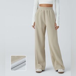 NWT HALARA High Waisted pocket straight leg mop corduroy casual pants XL